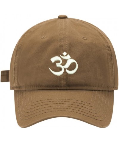 Baseball Cap Mens Women Yoga Aum Om Ohm 1 Embroidered Unisex Cotton Adjustable Outdoor Dad Hats for Men Khaki $10.85 Baseball...