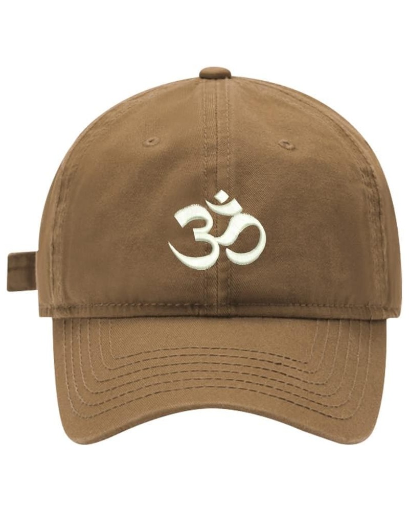 Baseball Cap Mens Women Yoga Aum Om Ohm 1 Embroidered Unisex Cotton Adjustable Outdoor Dad Hats for Men Khaki $10.85 Baseball...