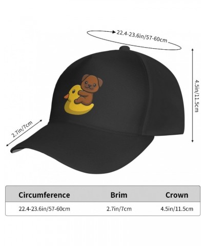 Cute Pug Riding Duck Balloons Baseball Cap Men's and Women's Baseball Hat Adjustable Casual Outdoor Breathable Caps Truck Dri...