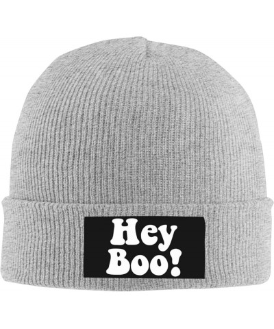 Hey Boo Beanie Hat Funny Warm Winter Knit Skull Cap Men Women Gray $11.82 Skullies & Beanies