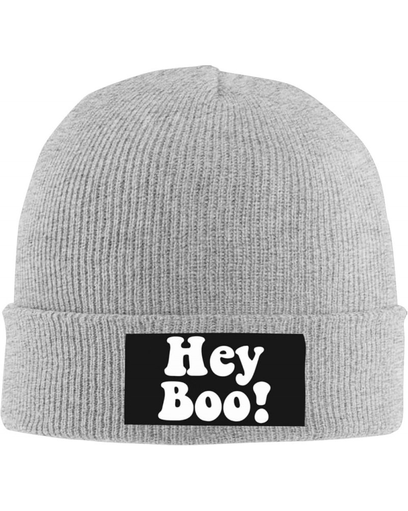 Hey Boo Beanie Hat Funny Warm Winter Knit Skull Cap Men Women Gray $11.82 Skullies & Beanies