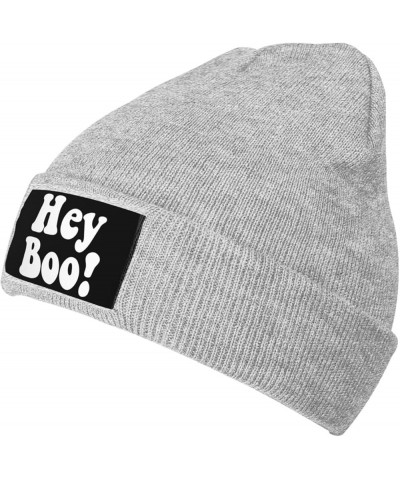 Hey Boo Beanie Hat Funny Warm Winter Knit Skull Cap Men Women Gray $11.82 Skullies & Beanies