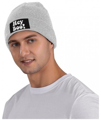 Hey Boo Beanie Hat Funny Warm Winter Knit Skull Cap Men Women Gray $11.82 Skullies & Beanies