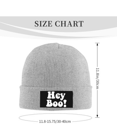 Hey Boo Beanie Hat Funny Warm Winter Knit Skull Cap Men Women Gray $11.82 Skullies & Beanies