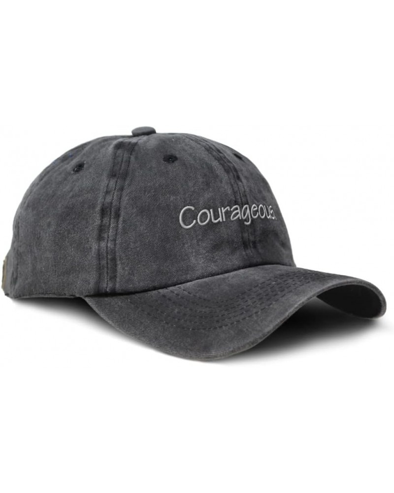 Custom Soft Washed Baseball Cap Courageous Human Values Dad Hats for Men & Women Black Design Only $17.39 Baseball Caps