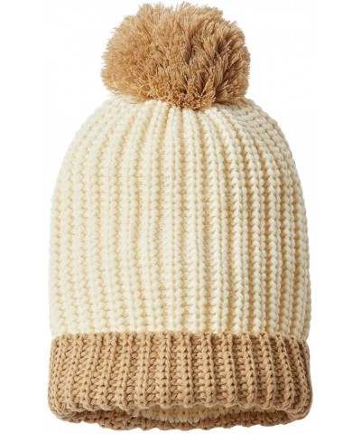 Richardson - Chunky Cable with Cuff & Pom Beanie - 143R Cream/ Mocha $9.29 Skullies & Beanies