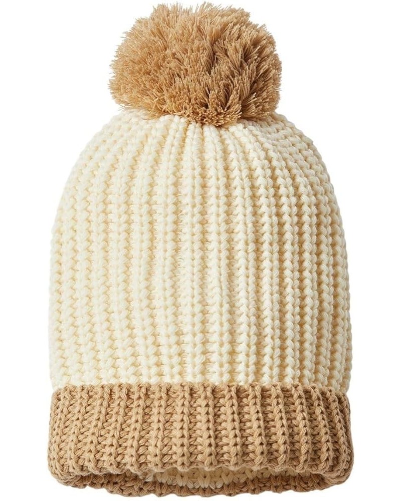 Richardson - Chunky Cable with Cuff & Pom Beanie - 143R Cream/ Mocha $9.29 Skullies & Beanies