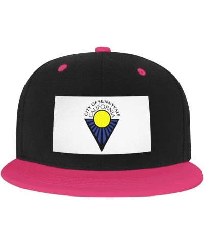 Seal of Sunnyvale, California Baseball Cap for Men Women Snapback Hat Adjustable Flat Bill Hats Pink $12.36 Baseball Caps