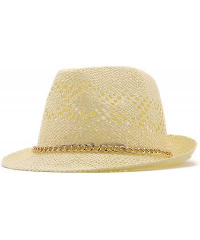 Summer Jazz Women Beach Men Sun Hat Casual Panama Male Cap Hemp Rope Patchwork Striped (Color : A, Size : One Size) One Size ...