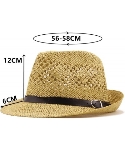 Summer Jazz Women Beach Men Sun Hat Casual Panama Male Cap Hemp Rope Patchwork Striped (Color : A, Size : One Size) One Size ...