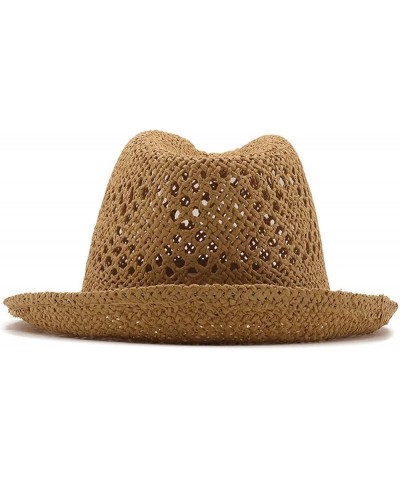 Summer Jazz Women Beach Men Sun Hat Casual Panama Male Cap Hemp Rope Patchwork Striped (Color : A, Size : One Size) One Size ...