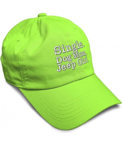 Soft Baseball Cap Single Dog Mom Jeep Girl Cotton Dad Hats for Men & Women Lime $15.36 Baseball Caps