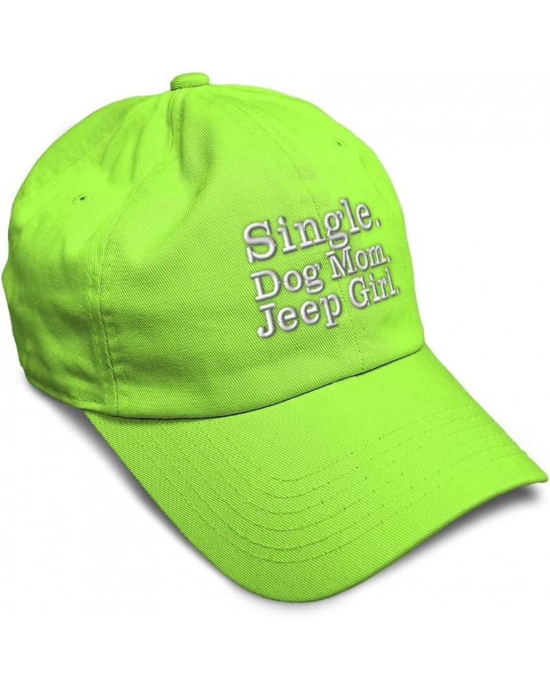 Soft Baseball Cap Single Dog Mom Jeep Girl Cotton Dad Hats for Men & Women Lime $15.36 Baseball Caps