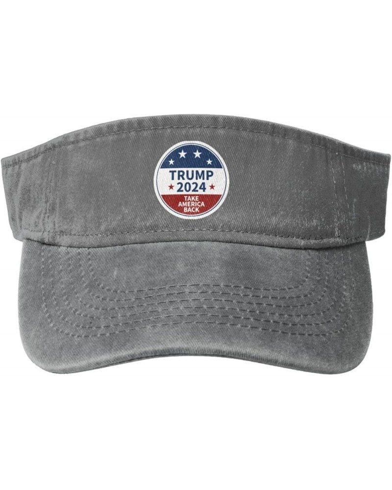 Trump 2024 Take America Back Sun Hat Sun Visor Hats for Women Men Baseball Cap Golf Hats Gray $11.60 Sun Hats