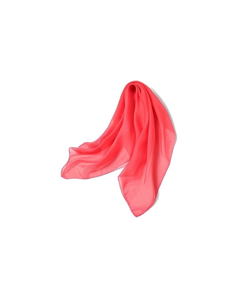 Solid Chiffon Bag Scarf Lady Hair Square Scarves Female Shawl Head Wraps for Women Bandana Design Foulard Kerchief (Color : F...