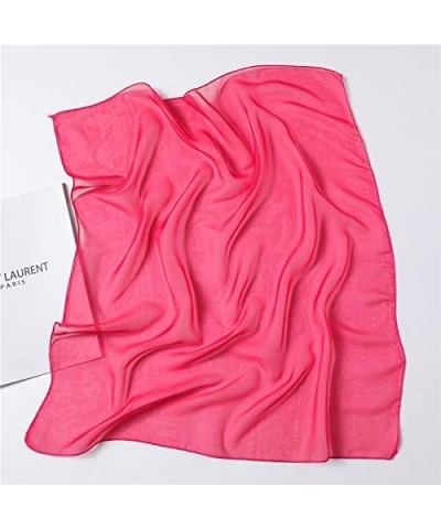 Solid Chiffon Bag Scarf Lady Hair Square Scarves Female Shawl Head Wraps for Women Bandana Design Foulard Kerchief (Color : F...