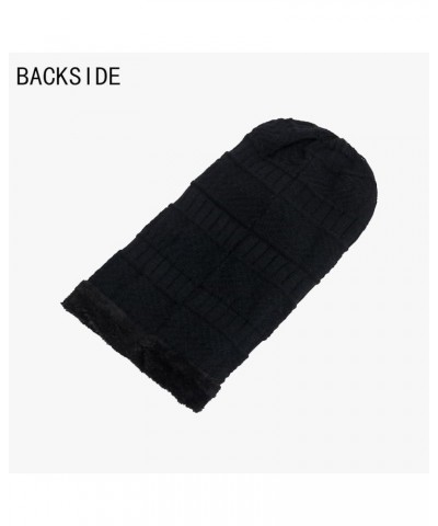 Hats Men Women Winter Stretchy Knitted Hat Neck Gaiter Full Face Cover Warm Balaclava Navy Blue $8.95 Balaclavas