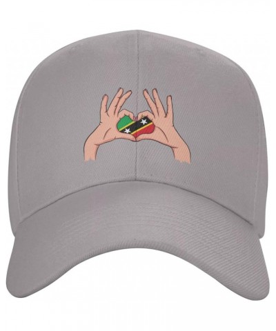 Holding Love in Your Hands Flag of Saint Kitts and Nevis Baseball Cap for Men Women Dad Hat Classic Adjustable Golf Hats Gray...