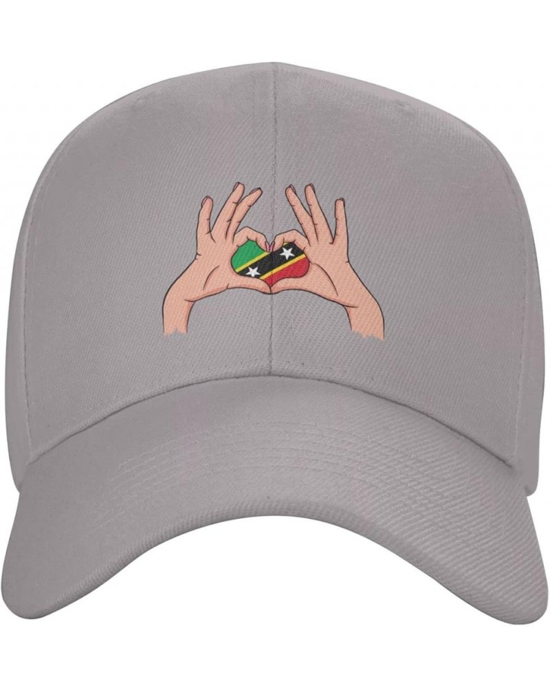 Holding Love in Your Hands Flag of Saint Kitts and Nevis Baseball Cap for Men Women Dad Hat Classic Adjustable Golf Hats Gray...