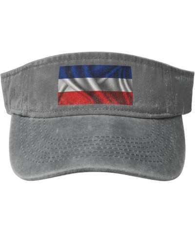 Silk Style Flag of Serbia and Montenegro Sun Visor Hats for Women Men Adjustable Sports Sun Hats Cotton Golf Cap Gray $12.38 ...