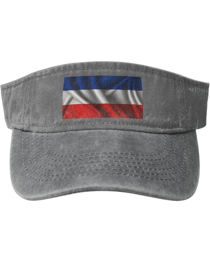 Silk Style Flag of Serbia and Montenegro Sun Visor Hats for Women Men Adjustable Sports Sun Hats Cotton Golf Cap Gray $12.38 ...