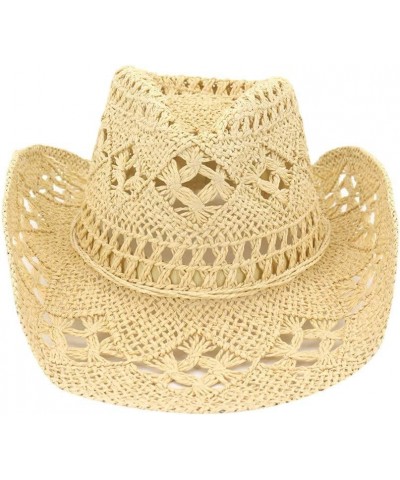 Adult Western Fashion Hat Cowboy Wide Brim Sun Cap Cowgirl Fedora Cattleman Wide Brim Western Cowboy Hats Yellow-f $6.87 Cowb...