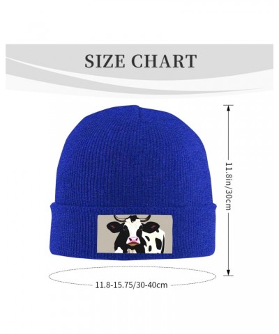 Cow Black Spot Stylish Knit Hat-Soft and Warm Unisex Beanie for Winter,Fashionable Sports Accessory $10.28 Skullies & Beanies