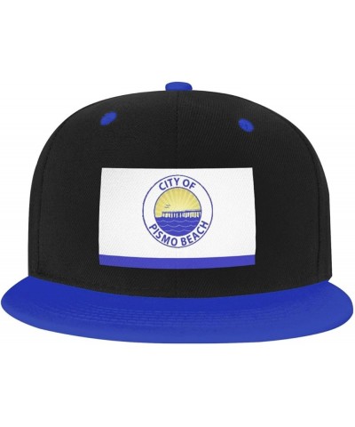 Flag of Pismo Beach, California Baseball Cap for Men Women Snapback Hat Adjustable Flat Bill Hats Blue $10.38 Baseball Caps