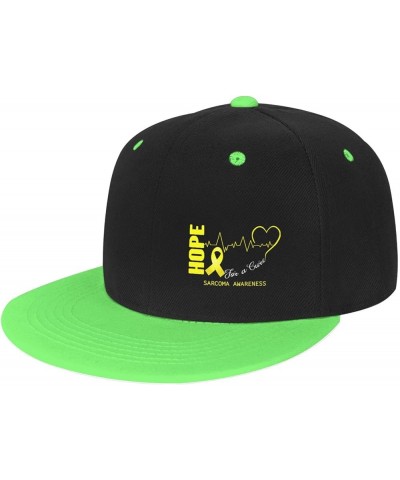 Hope for A Cure Sarcoma Awareness Snapback Hat Flat Bill Hat Baseball Cap for Men Women Flat Brim Hats Green $9.88 Baseball Caps