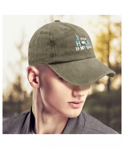 Baseball Caps Golf Hats for Men Fashion Cap Quick Dry Your Hole is My goall Baseball Cap Men Pigment Khaki $8.10 Baseball Caps