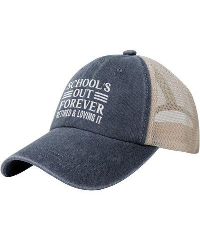 School's Out Forever Retired and Loving It Retro Mesh Baseball Cap Men Women Sport Caps Trucker Hat Navy Blue $9.90 Baseball ...