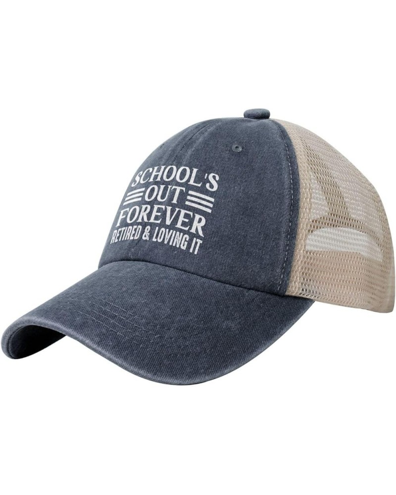 School's Out Forever Retired and Loving It Retro Mesh Baseball Cap Men Women Sport Caps Trucker Hat Navy Blue $9.90 Baseball ...