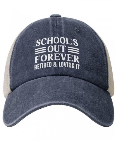 School's Out Forever Retired and Loving It Retro Mesh Baseball Cap Men Women Sport Caps Trucker Hat Navy Blue $9.90 Baseball ...