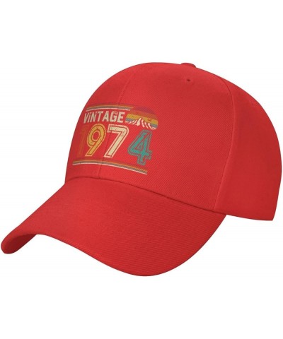 50 Years Old Vintage 1974 50th Birthday Funny Gift Baseball Cap Women Cowboy Hat Trucker Hat Men Dad Hat Black Red $9.59 Base...