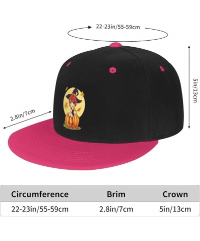 Cute Girl Sitting on a Pumpkin Baseball Cap for Men Women Snapback Hat Adjustable Flat Bill Hats Pink $12.61 Baseball Caps