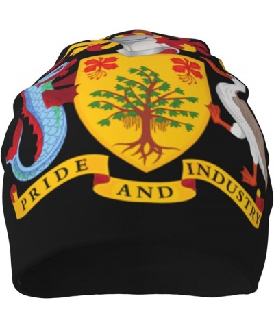 Coat of Arms of Barbados Knit Hat Winter Knit Warm Slouchy Beanie Hat for Men Women Black $14.57 Skullies & Beanies