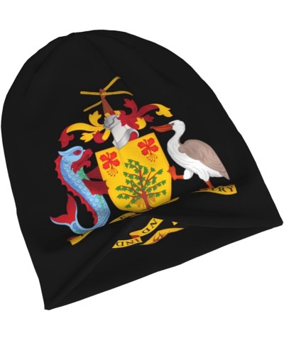 Coat of Arms of Barbados Knit Hat Winter Knit Warm Slouchy Beanie Hat for Men Women Black $14.57 Skullies & Beanies