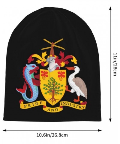 Coat of Arms of Barbados Knit Hat Winter Knit Warm Slouchy Beanie Hat for Men Women Black $14.57 Skullies & Beanies