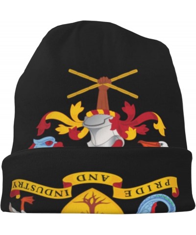 Coat of Arms of Barbados Knit Hat Winter Knit Warm Slouchy Beanie Hat for Men Women Black $14.57 Skullies & Beanies