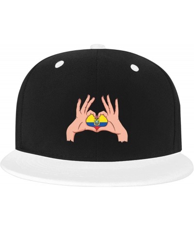 Holding Love in Your Hands Flag of Ecuador Baseball Cap for Men Women Snapback Hat Adjustable Flat Bill Hats White $13.10 Bas...