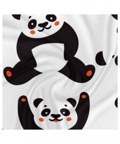 Animal Panda Theme Silk Scarf 23.6x23.6 Inch Square Neck Scarf for Women Breathable Lightweight Neckerchief Silk Head Scarf H...