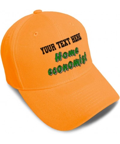 Baseball Cap Home Economist Improve Acrylic Nutrition Dad Hats for Men and Women Orange Personalized Text Here $13.50 Basebal...