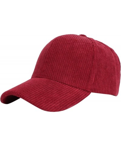 Fashion Womens Vintage Corduroy Baseball Cap Plain Hats Winter Warm Soft Adjustable Caps for Travel Ideas Gift Wine $7.25 Rai...