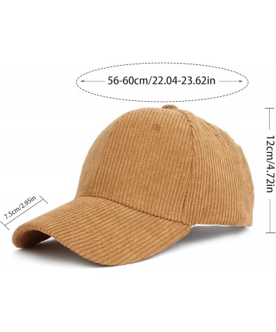 Fashion Womens Vintage Corduroy Baseball Cap Plain Hats Winter Warm Soft Adjustable Caps for Travel Ideas Gift Wine $7.25 Rai...