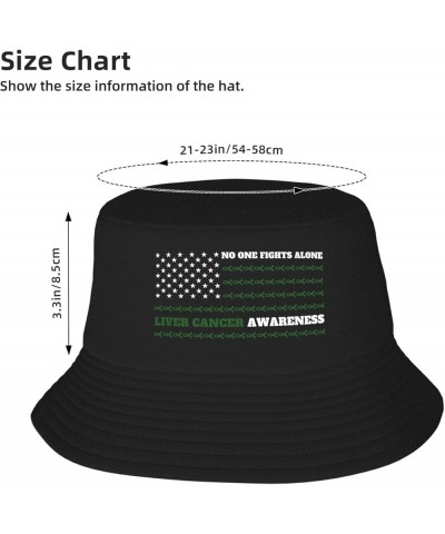 Sarcoma Cancer Awareness Bucket Hat for Men Women Summer Beach Hat Fishing Cap Sun Hats Black American Flag Fight Liver Cance...