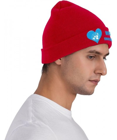 Humanitarian Day Winter Warm Knit Hat - Soft, Classic,Stretchy Beanie Cap Black Red $12.79 Skullies & Beanies