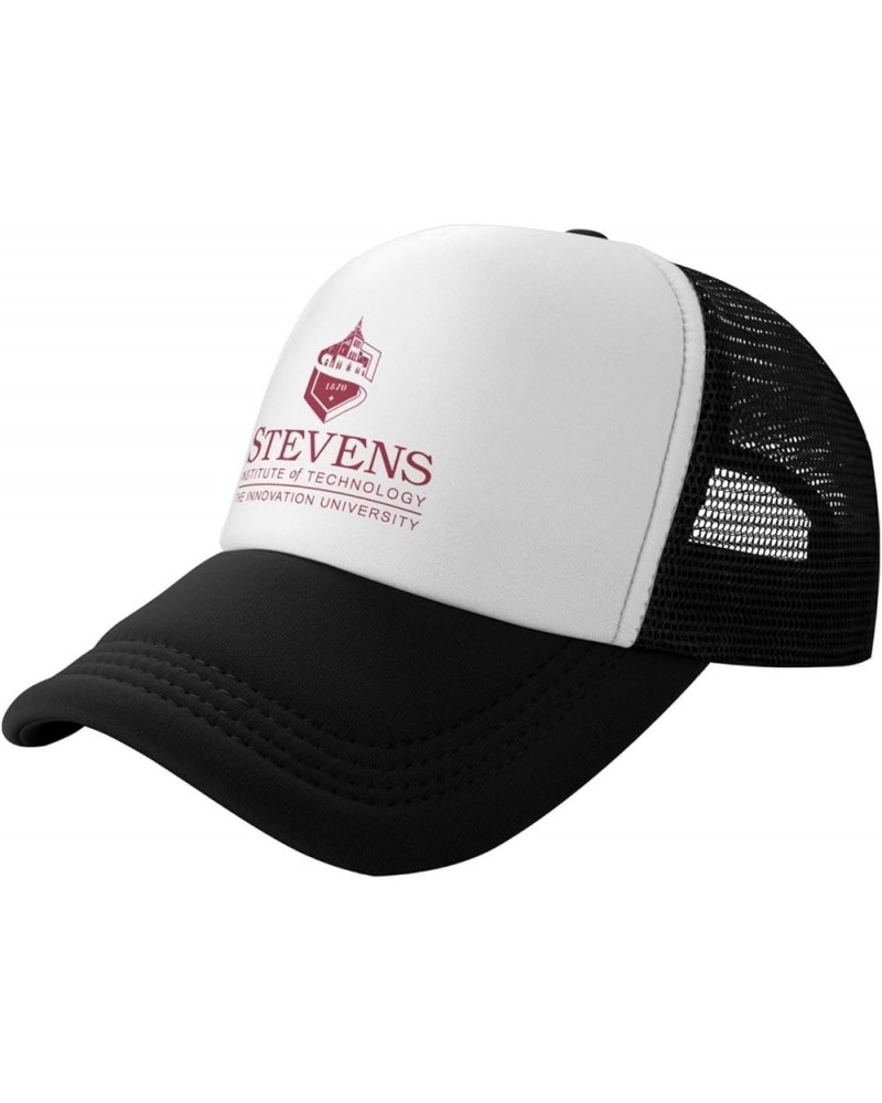 Stevens Institute of Technology Trucker Hats for Both Men and Women - Mesh Baseball Snapback Hats Black $9.03 Baseball Caps