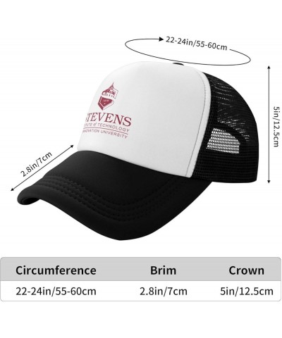 Stevens Institute of Technology Trucker Hats for Both Men and Women - Mesh Baseball Snapback Hats Black $9.03 Baseball Caps