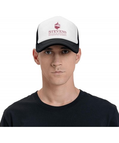 Stevens Institute of Technology Trucker Hats for Both Men and Women - Mesh Baseball Snapback Hats Black $9.03 Baseball Caps