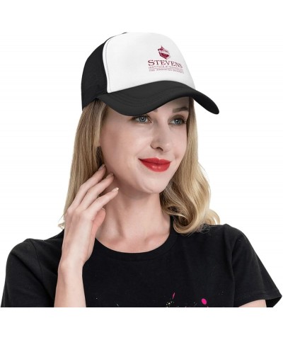 Stevens Institute of Technology Trucker Hats for Both Men and Women - Mesh Baseball Snapback Hats Black $9.03 Baseball Caps